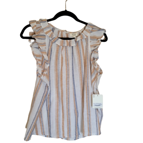 a.n.a Tops - A.n.a NWT Linen Women's sleeveless Top M with ruffles